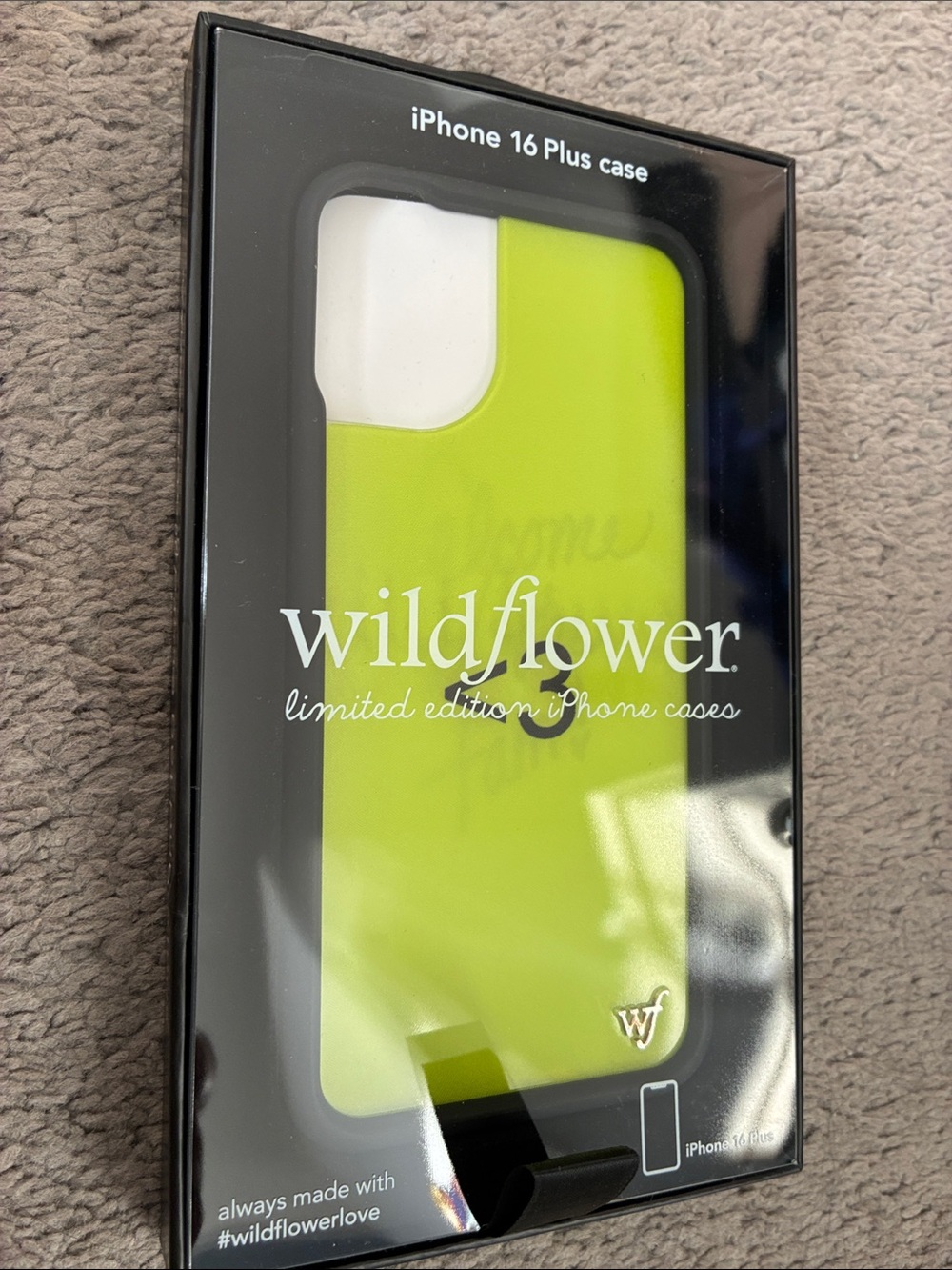 Wildflowers iPhone 16 Plus Case — Bright Lime